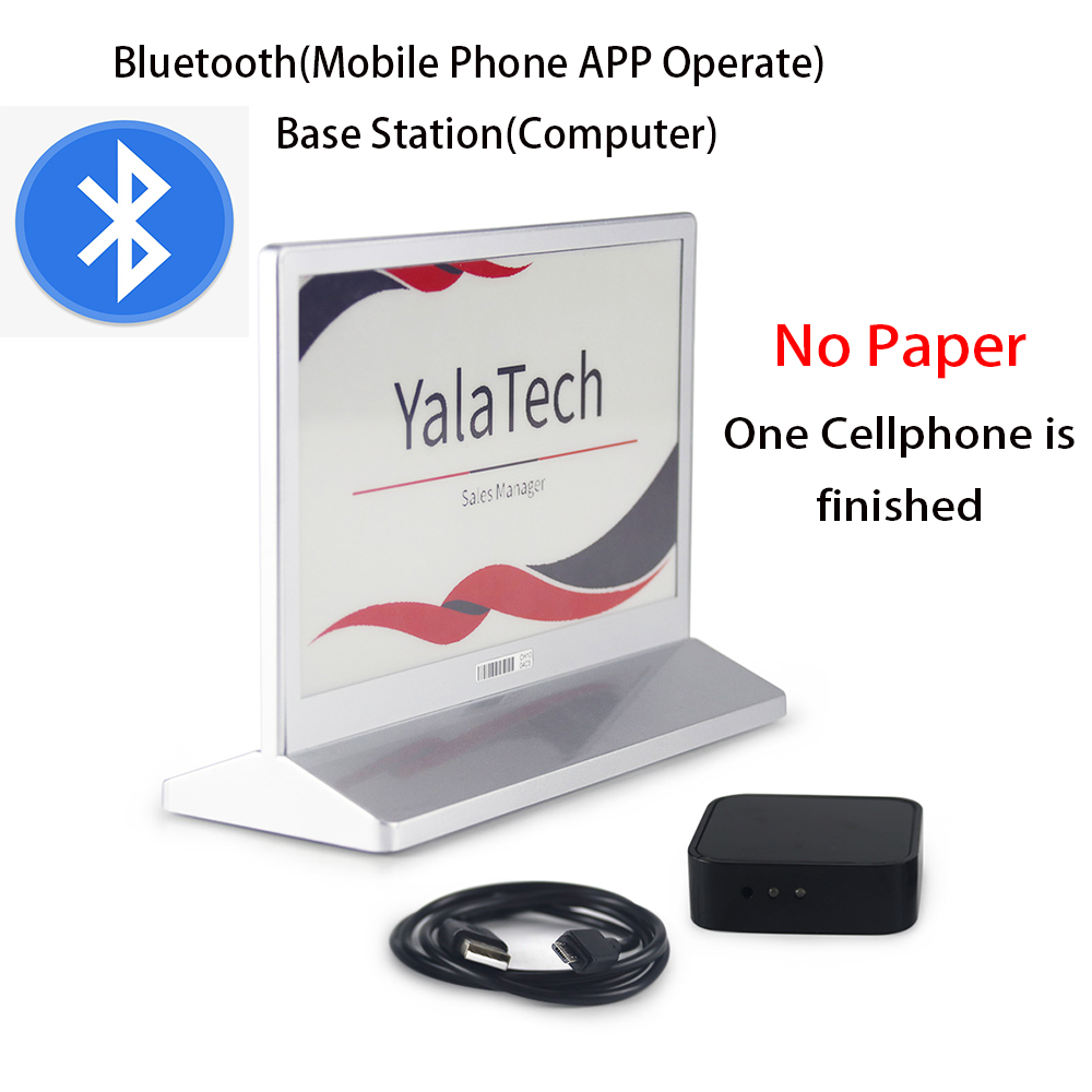 블루투스 박스 1 + 1PCS 전자 종이 전자 잉크 디스플레이 화면 회의 테이블 카드 전자 종이 회의 보드 휴대 전화